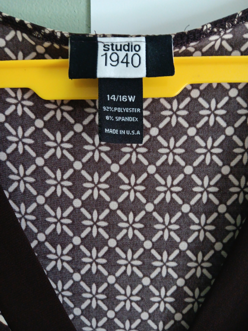 Studio 1940 Women’s Size 14/16W Black White Geometric Wrap Style Midi Dress - Picture 5 of 8